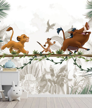 Papel para paredes Rey leon en rama