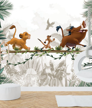 Papel para paredes Rey leon en rama