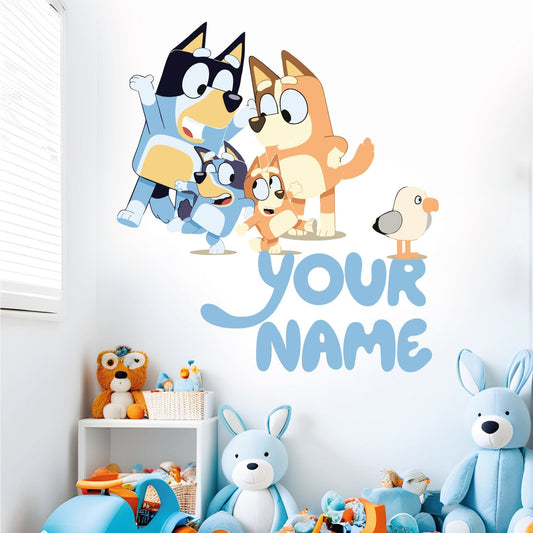 Vinilos decorativos Adhesivos infantiles de Pared Bluey Familia 7