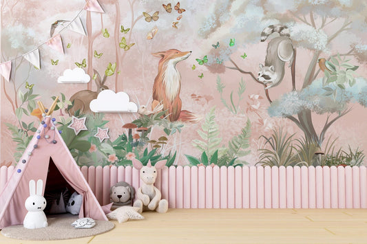 Papel para paredes animales del bosque