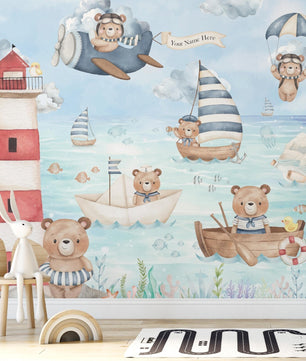 Papel para paredes Osito Marinero