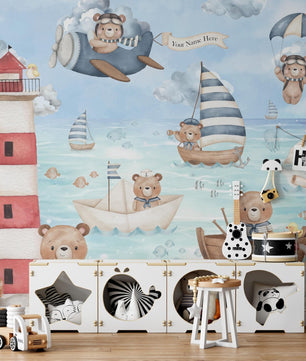 Papel para paredes Osito Marinero