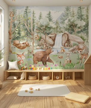 Papel para paredes arte de pared de animales del bosque
