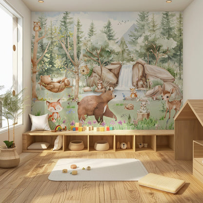 Papel para paredes arte de pared de animales del bosque