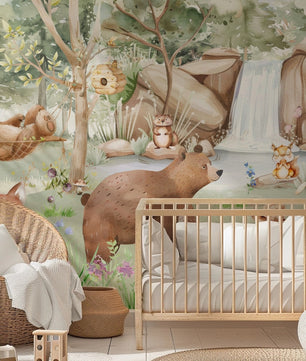 Papel para paredes arte de pared de animales del bosque