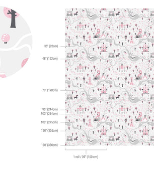 Papel para paredes Castillo mosaico princesa