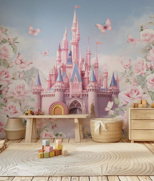 Papel para paredes Castillo con flores