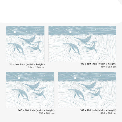 Papel para paredes ballenas acuarela pinceladas