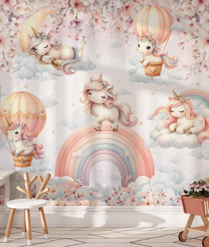 Papel para paredes Unicornios en el cielo
