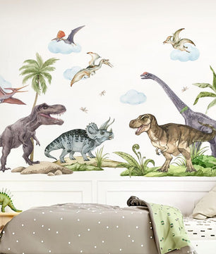Vinilos decorativos Adhesivos infantiles de pared  Conjunto de dinosaurios Conjunto