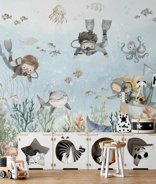 Papel para paredes Buceo Fondo Marino