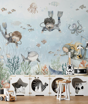 Papel para paredes Buceo Fondo Marino