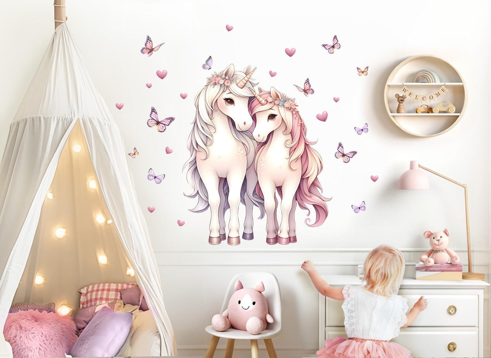 Vinilos decorativos Adhesivos infantiles de Pared  Conjunto para niñas