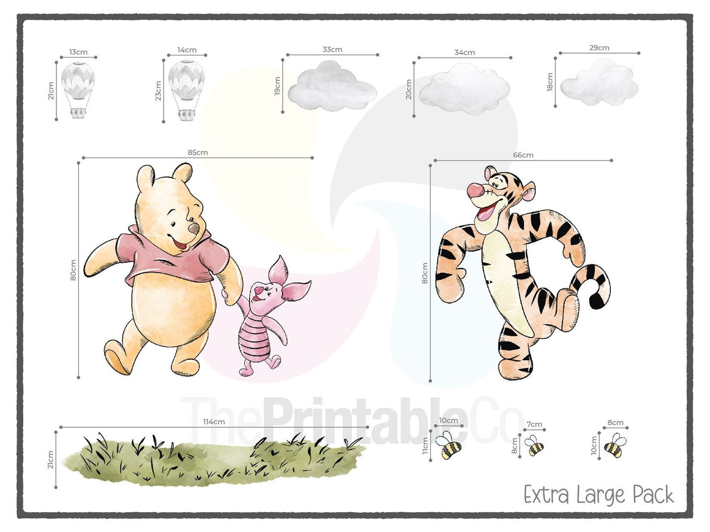 Vinilos decorativos Adhesivos infantiles de Pared  Winnie the Pooh