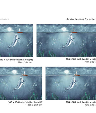 Papel para paredes ballena en fondo de oceano