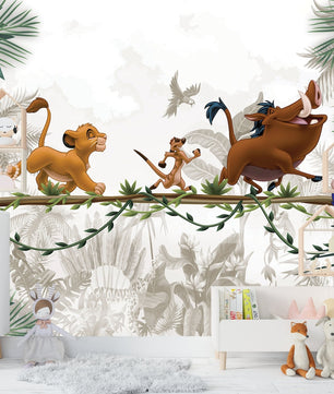 Papel para paredes Rey leon en rama