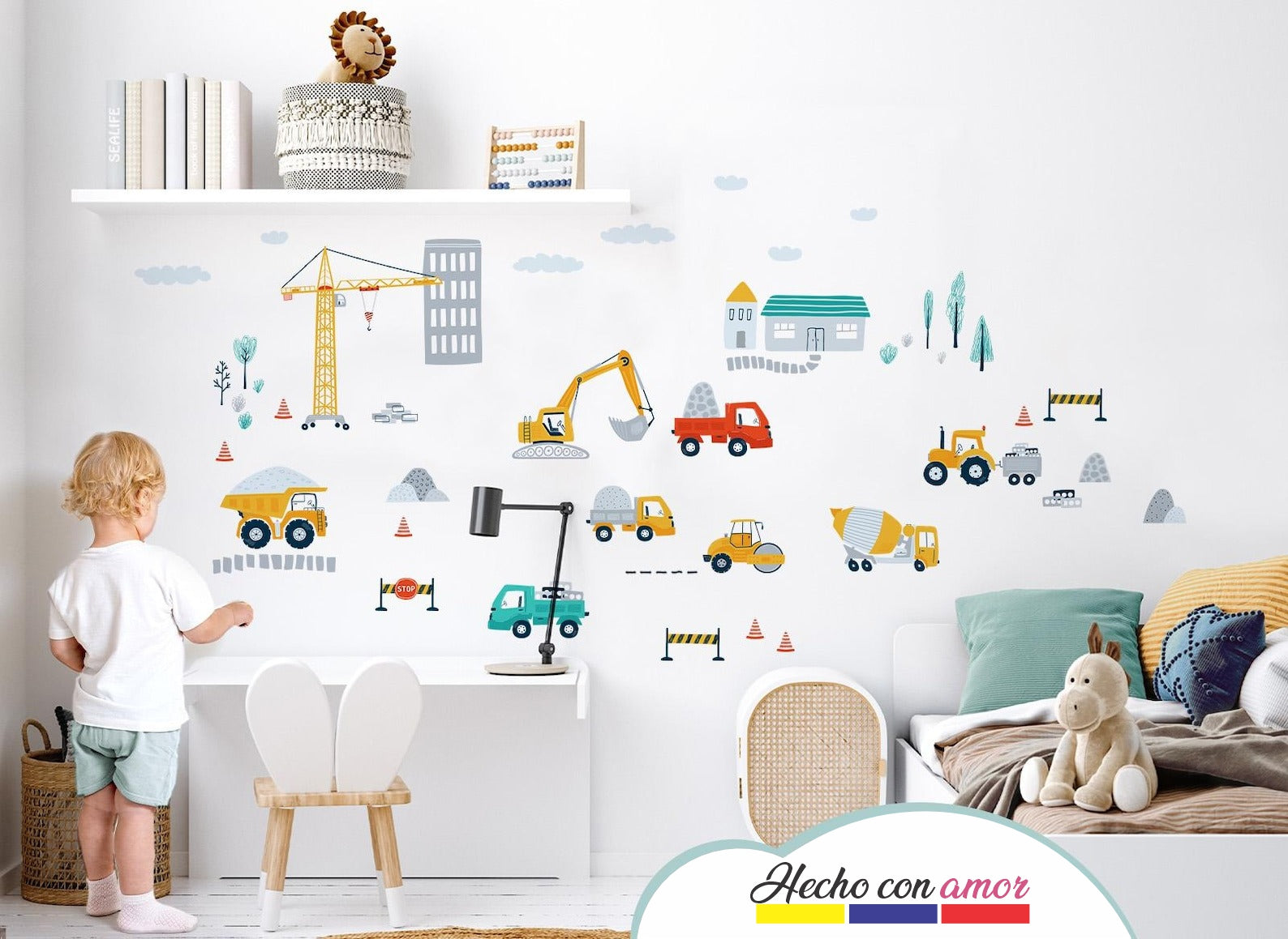 Vinilos decorativos Adhesivos infantiles de Pared  Conjunto Vehiculos