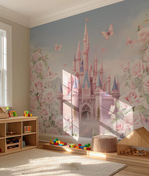 Papel para paredes Castillo con flores