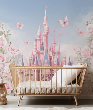 Papel para paredes Castillo con flores