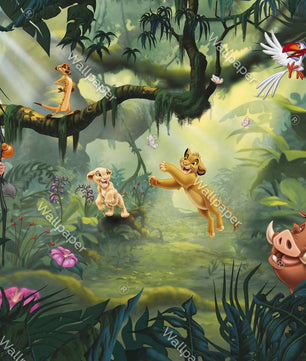 Papel para paredes Rey leon jungla