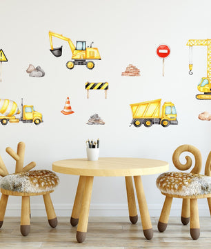 Vinilos decorativos Adhesivos infantiles de Pared  Conjunto Vehiculos
