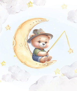 Papel para paredes Osito Pescador de Estrellas