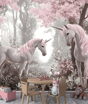Papel para paredes Unicornio en Bosque
