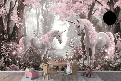 Papel para paredes Unicornio en Bosque