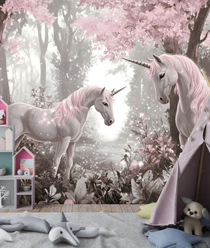 Papel para paredes Unicornio en Bosque