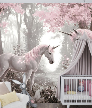 Papel para paredes Unicornio en Bosque