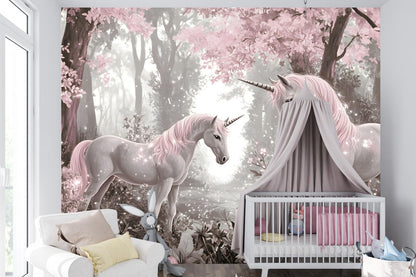 Papel para paredes Unicornio en Bosque