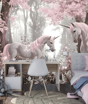 Papel para paredes Unicornio en Bosque