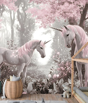 Papel para paredes Unicornio en Bosque