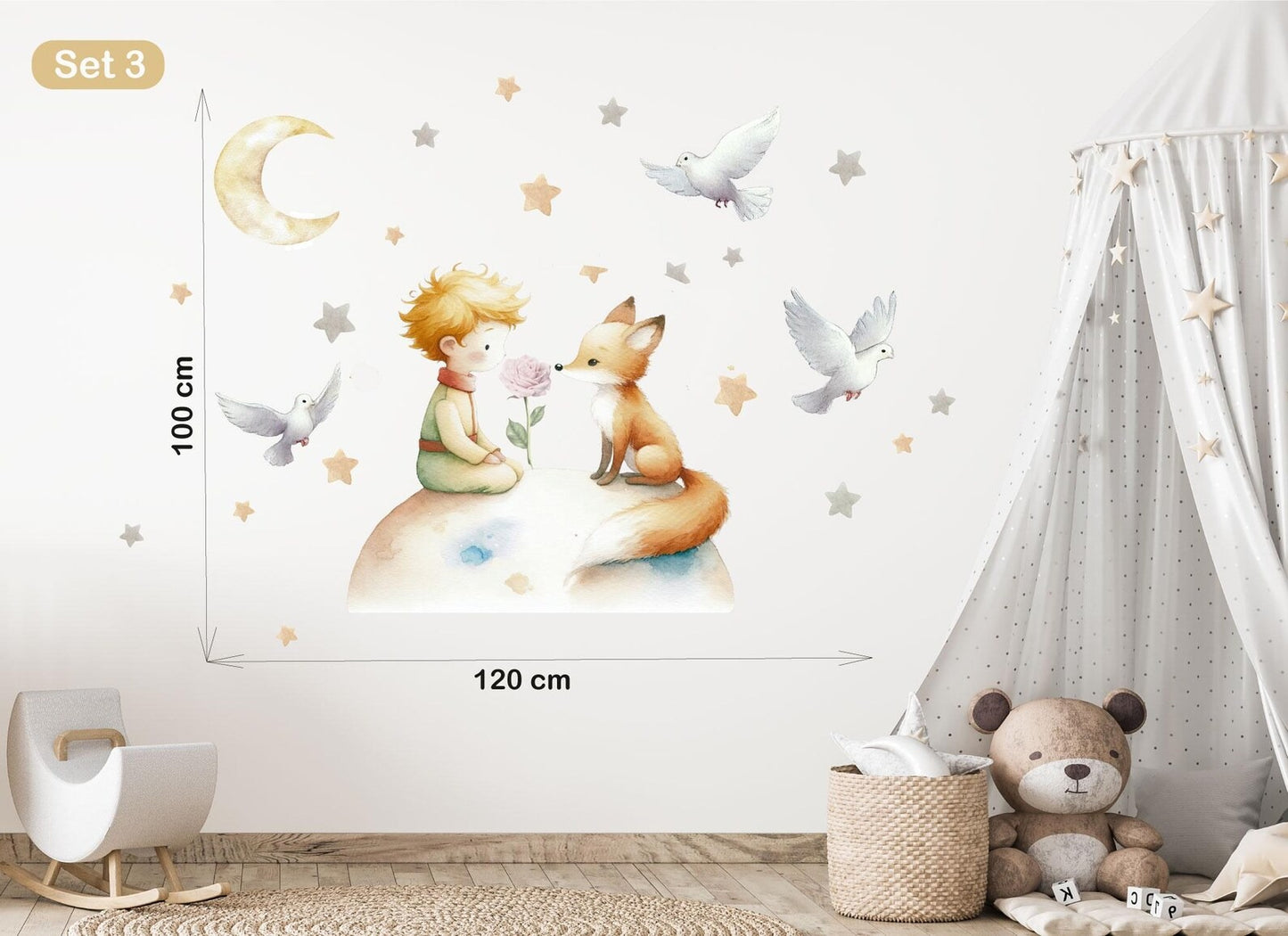 Vinilos decorativos Adhesivos infantiles de Pared el principito 6 niño