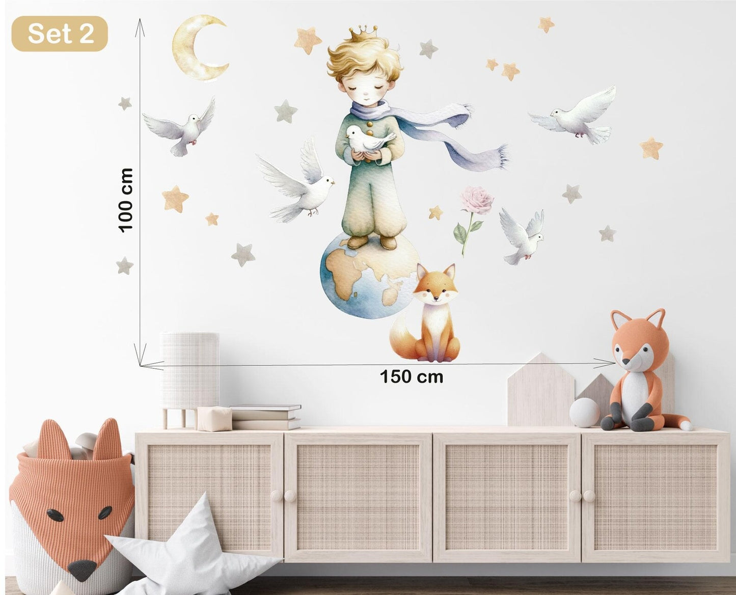 Vinilos decorativos Adhesivos infantiles de Pared el principito 7 niño