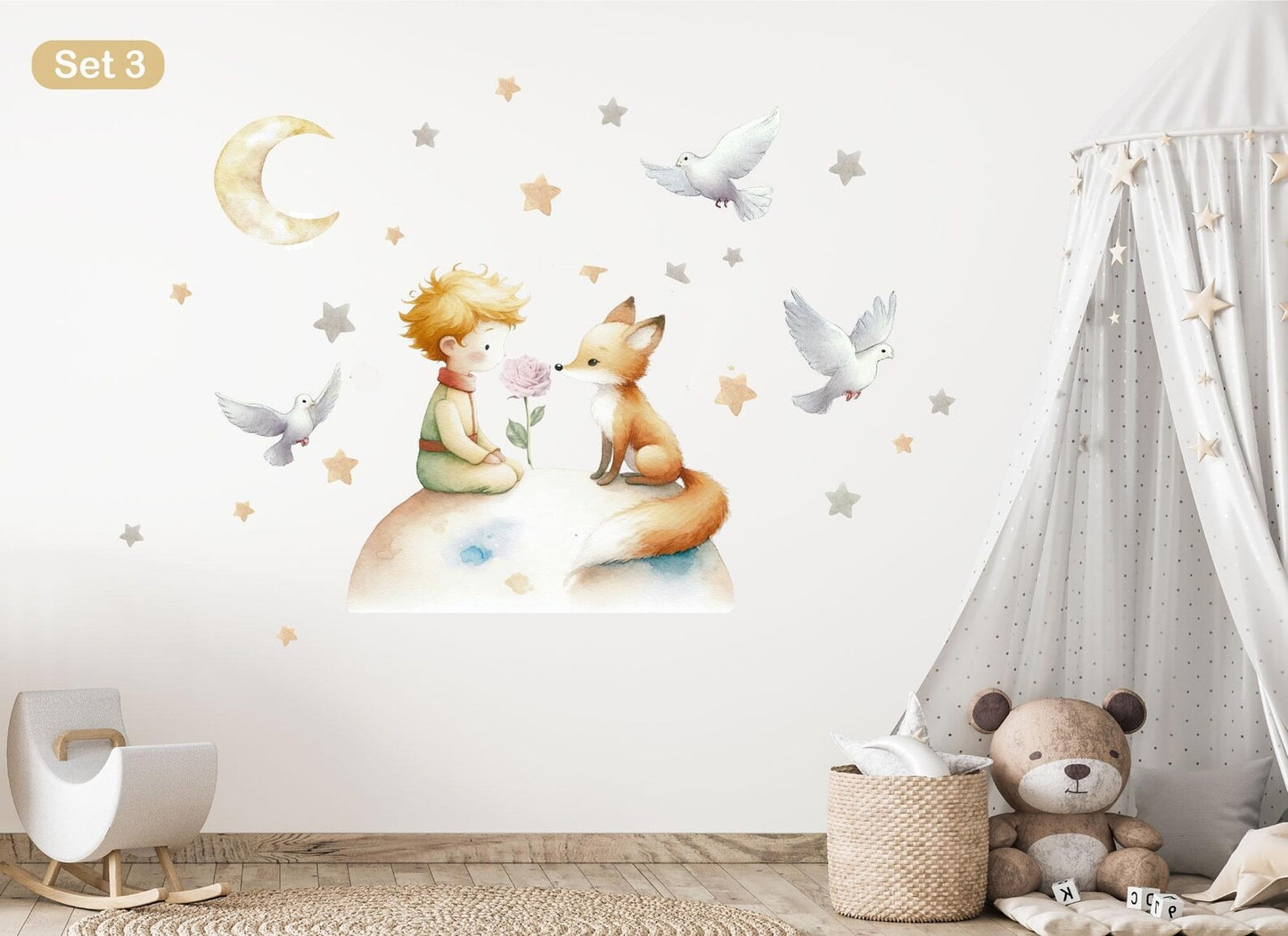 Vinilos decorativos Adhesivos infantiles de Pared el principito 6 niño