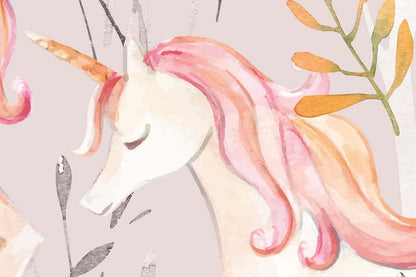 Papel para paredes Unicornio en el Bosque en Acuarela