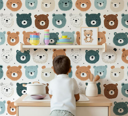 Papel para paredes Osos Mosaico 2