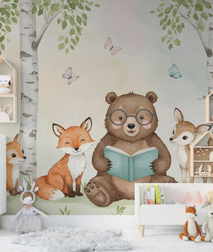Papel para paredes Oso Lector