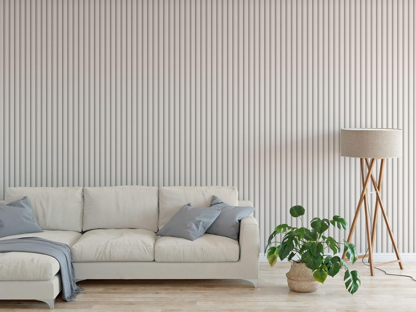 Papel para paredes Lineas de Madera Blanca