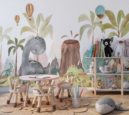 Papel para paredes Jungla jurassica  cute 2