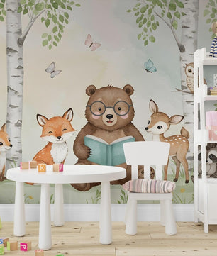 Papel para paredes Oso Lector