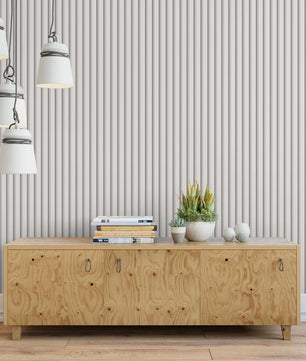 Papel para paredes Lineas de Madera Blanca