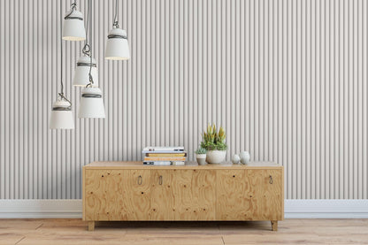 Papel para paredes Lineas de Madera Blanca