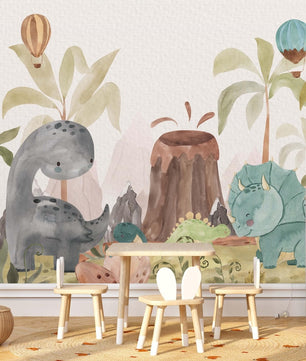 Papel para paredes Jungla jurassica  cute 2