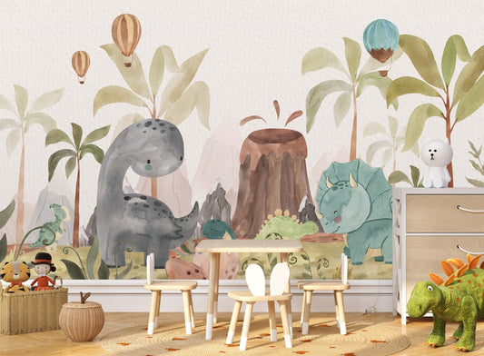 Papel para paredes Jungla jurassica  cute 2