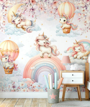 Papel para paredes Unicornios en el cielo