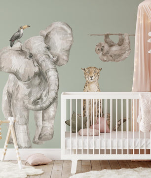 Vinilos decorativos Adhesivos infantiles de Pared Elefante en la selva