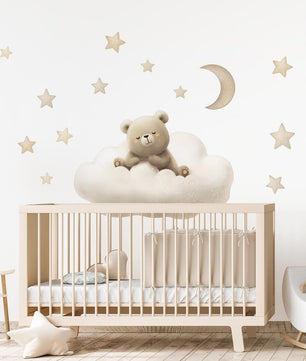 Vinilos decorativos Adhesivos infantiles de Pared de oso tierno en nube