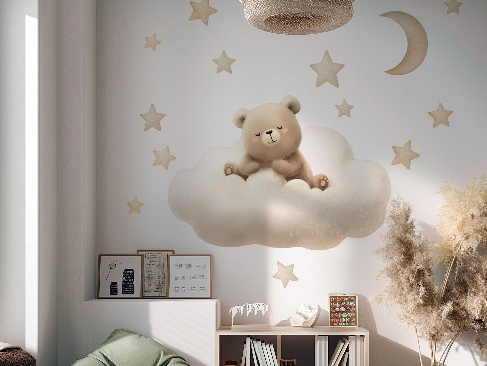 Vinilos decorativos Adhesivos infantiles de Pared de oso tierno en nube